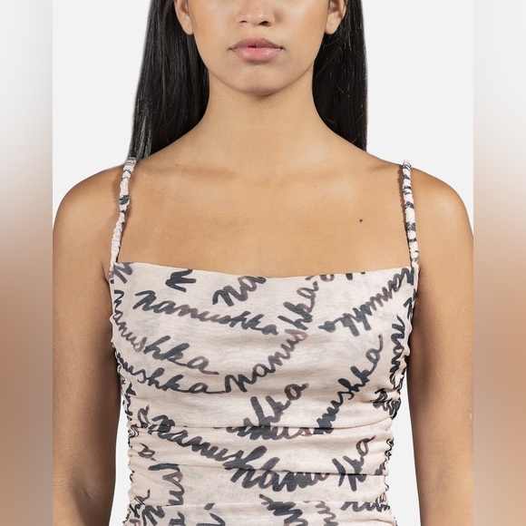 Nanushka Alexa Ruched Midi Scribble Dress size Small - Picture 5 of 10